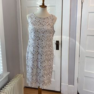 Vince Camuto Cream Floral Lace Cocktail Dress, Size 10